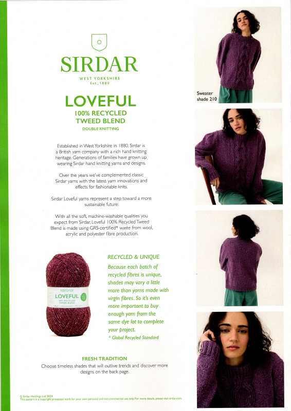 Knitting Pattern - Sirdar 10783 - Loveful DK - Ladies Sweater